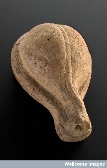 L0058489 Votive offering in the shape of a bladder, Roman, 200 BCE-20